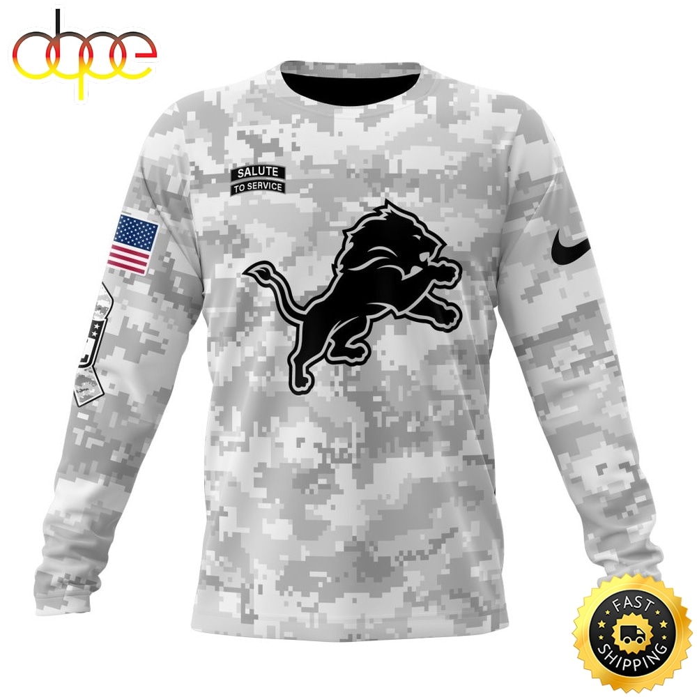 NFL Detroit Lions Arctic Camo Salute To Service 2026 Design Hoodie, T Shirt, Sweatshirt 2