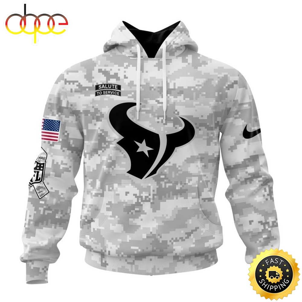 NFL Houston Texans Arctic Camo Salute To Service 2026 Design Hoodie, T Shirt, Sweatshirt 1