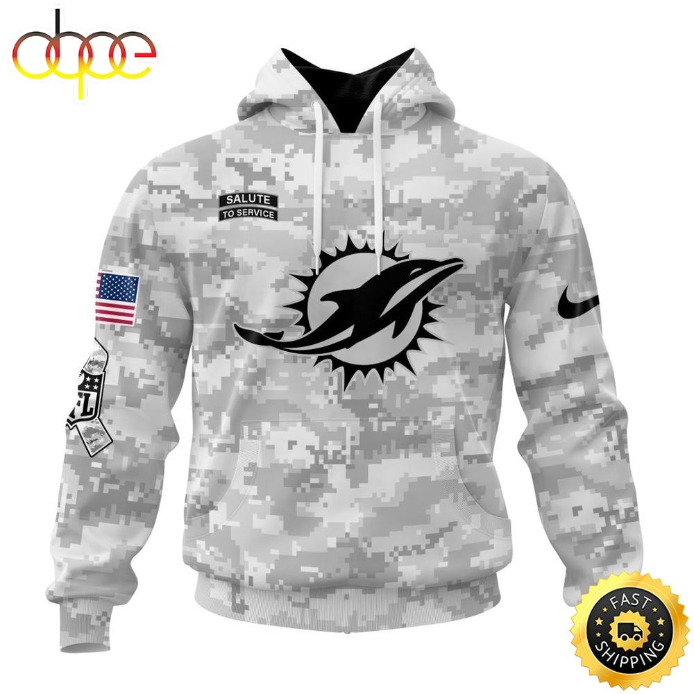 NFL Miami Dolphins Arctic Camo Salute To Service 2026 Design Hoodie, T Shirt, Sweatshirt 1