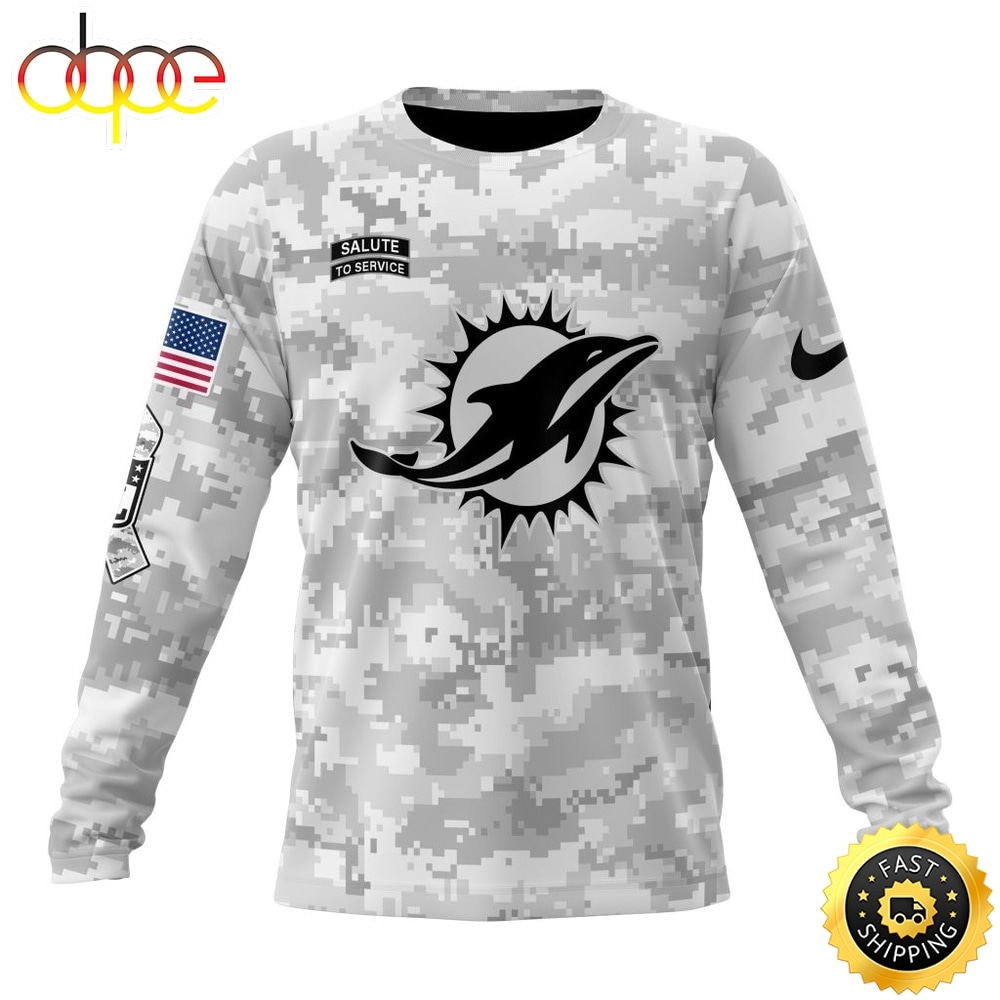 NFL Miami Dolphins Arctic Camo Salute To Service 2026 Design Hoodie, T Shirt, Sweatshirt 2