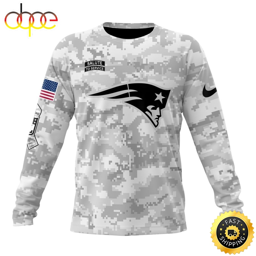NFL New England Patriots Arctic Camo Salute To Service 2026 Design Hoodie, T Shirt, Sweatshirt 2