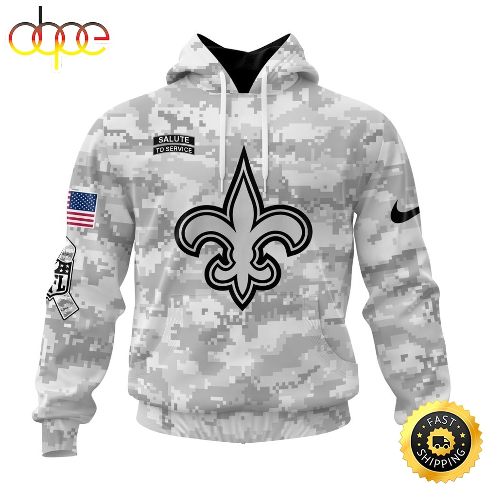 NFL New Orleans Saints Arctic Camo Salute To Service 2026 Design Hoodie, T Shirt, Sweatshirt 1