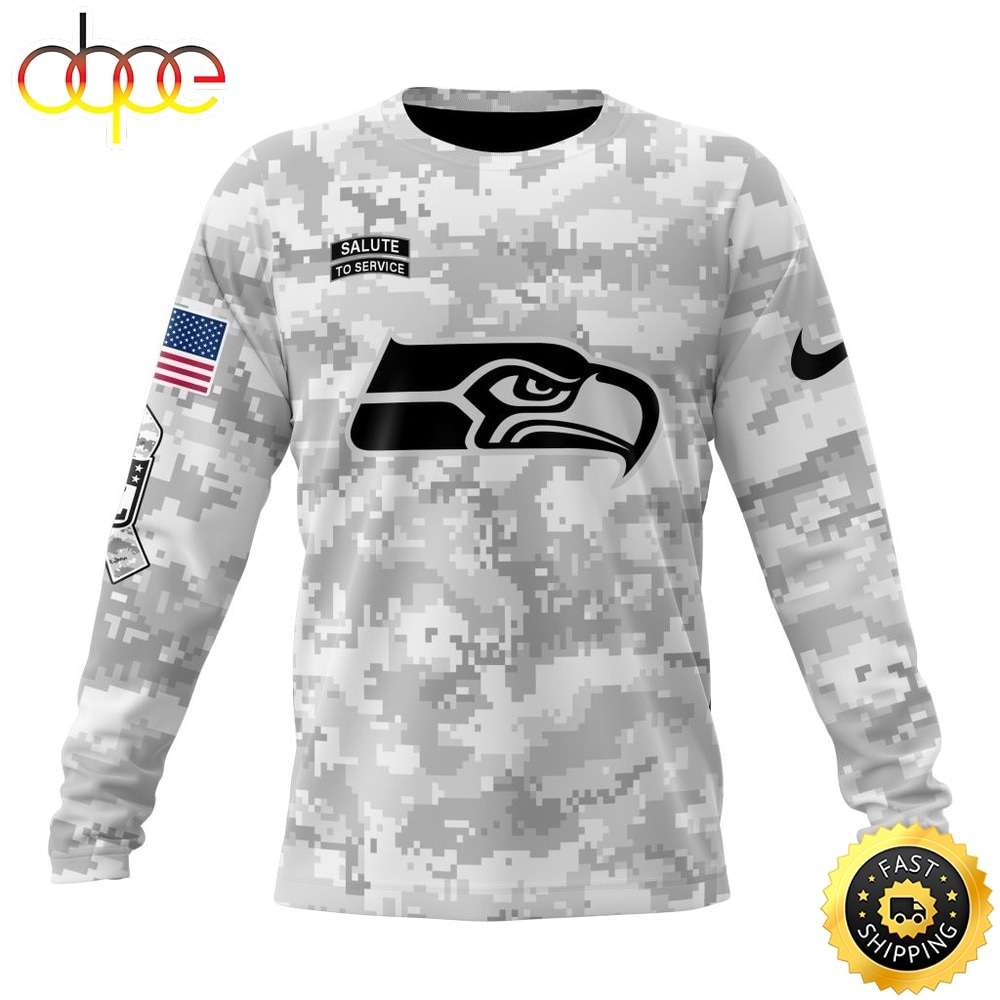 NFL Seattle Seahawks Arctic Camo Salute To Service 2026 Design Hoodie, T Shirt, Sweatshirt 2