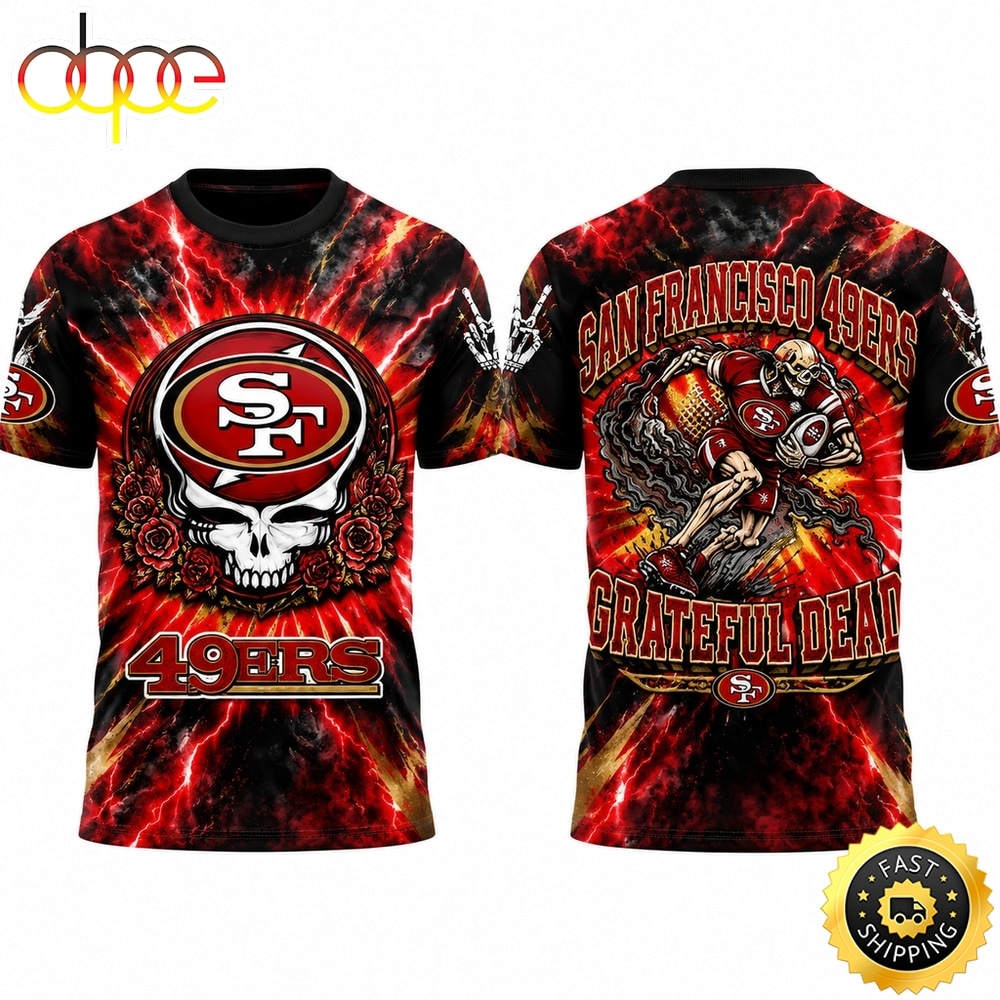 San Francisco 49ers x Grateful Dead Skeletons 2026 Limited Edition 3D Shirt