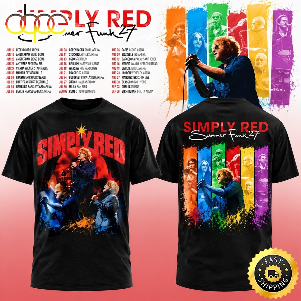 Simply Red Summer Funk ’27 Black T Shirt