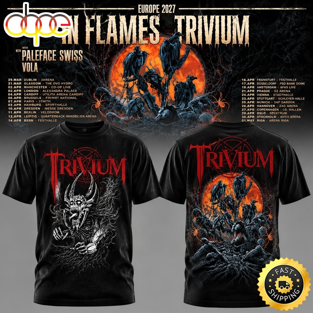 Trivium × In Flames Europe Tour 2027 Black T Shirt